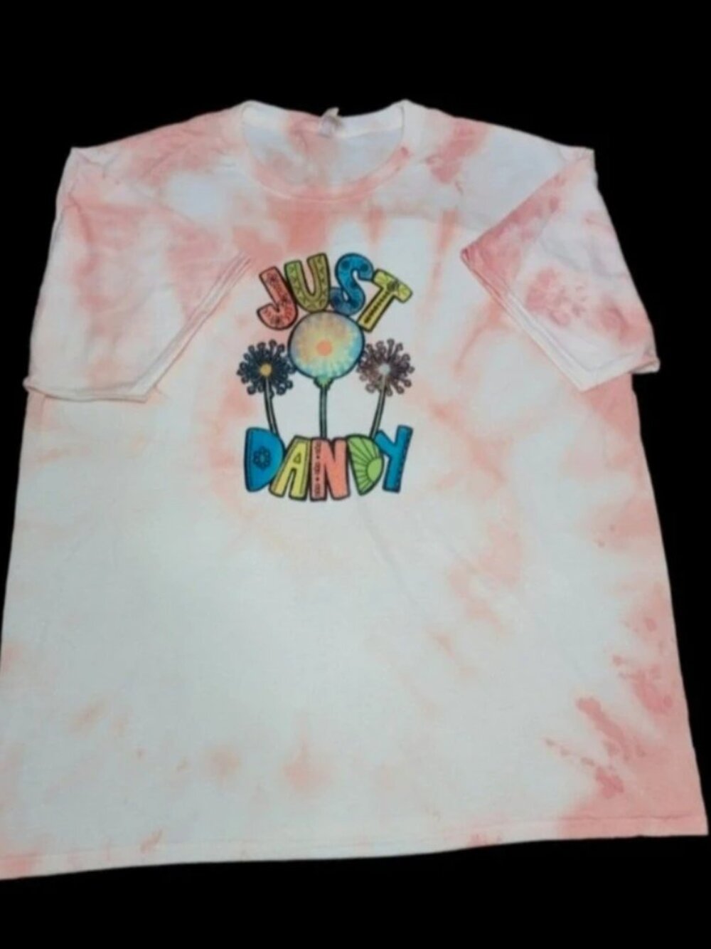 Just Dandy Orange/White Tie Dye Tshirt-XL